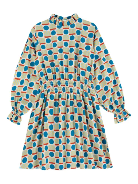Bobo Choses ruffled geometric-print dress