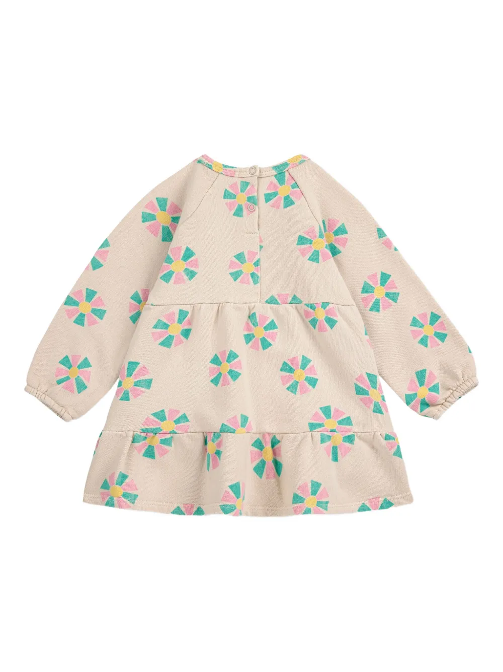 Bobo Choses floral-print tiered dress - Beige
