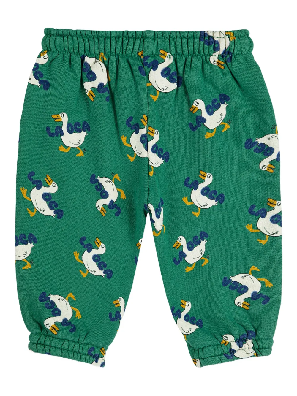 Bobo Choses Duck-print Elasticated Trousers In Green