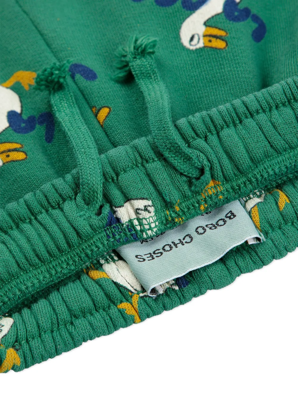 Bobo Choses Duck-print Elasticated Trousers In Green