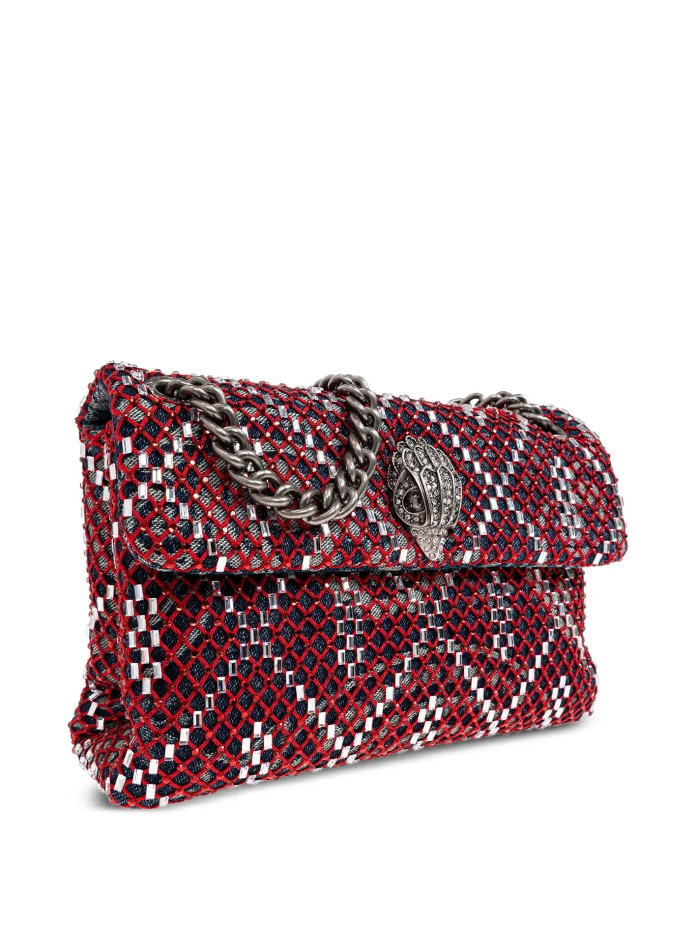 Kurt Geiger London Bolsa transversal Kensington mini com critais e corrente | Image 2