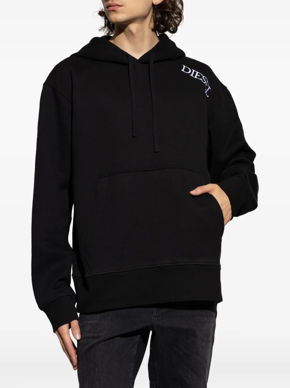 Diesel Sweater met geborduurd logo Zwart