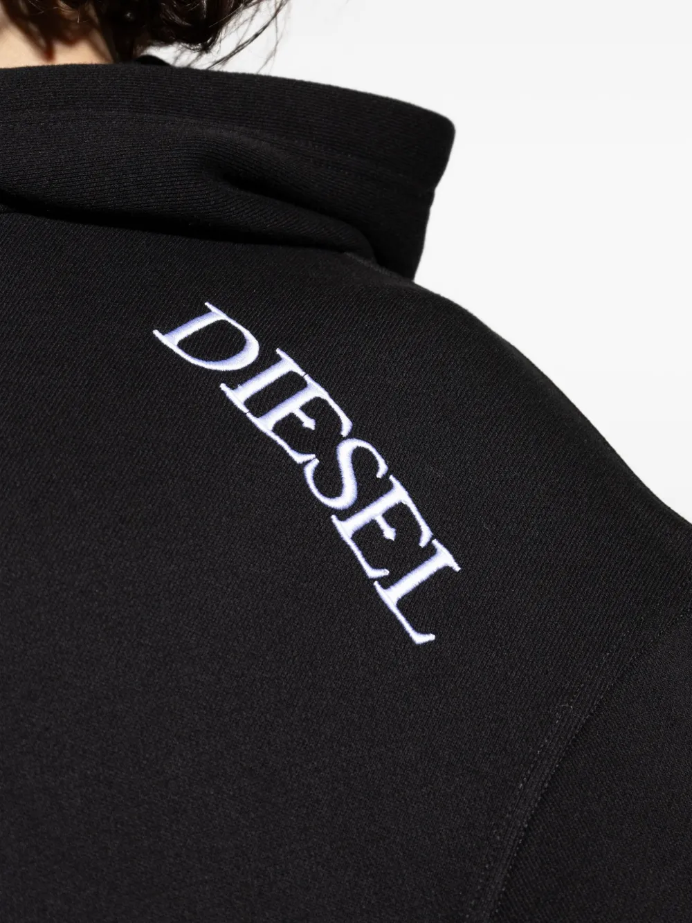 Diesel Sweater met geborduurd logo Zwart