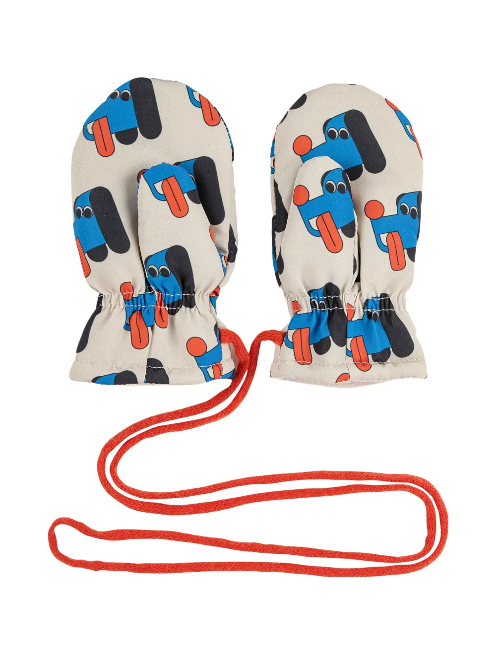 Bobo Choses dog-print mittens - Beige