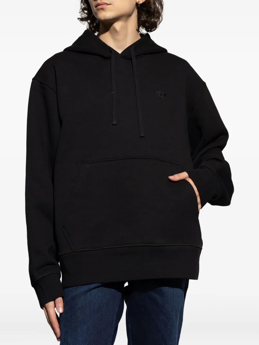 Diesel Sweater met geborduurd logo Zwart