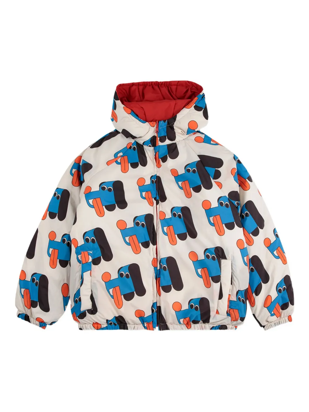 Bobo Choses Colour-block Dog-print Jacket In Brown