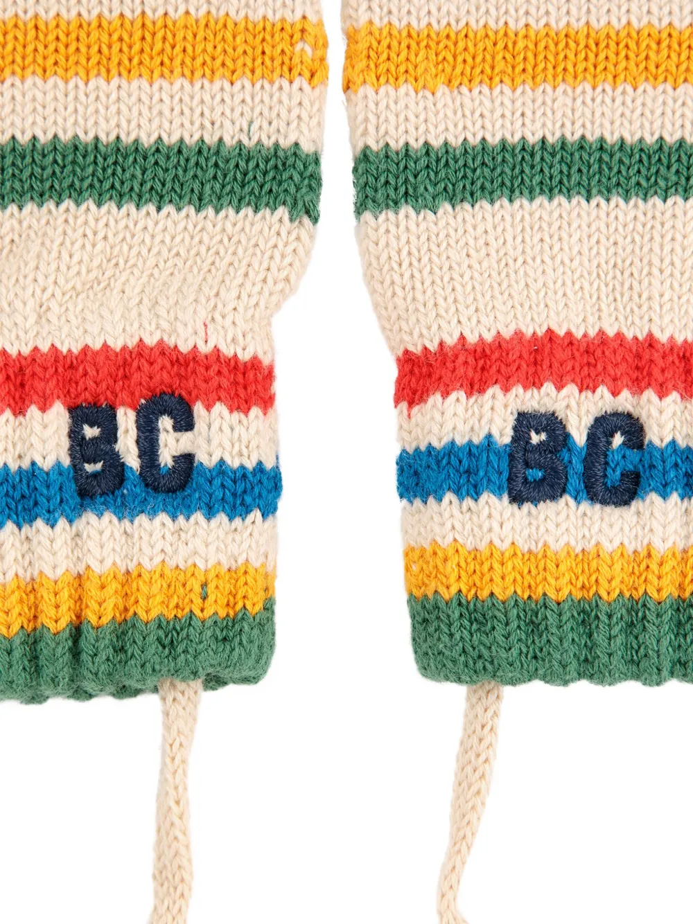 Bobo Choses Gestreepte wanten Beige