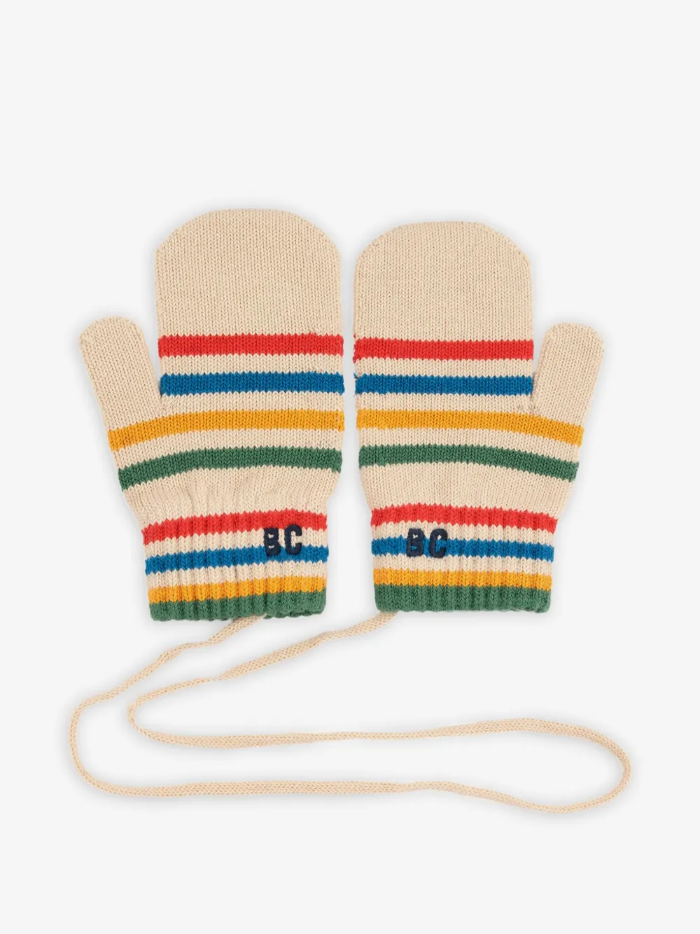 Bobo Choses striped mittens | Neutrals | Image 1