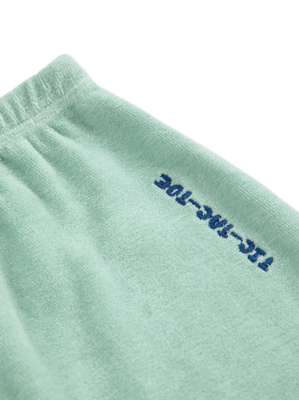 Bobo Choses Velour Footless Trousers In Green
