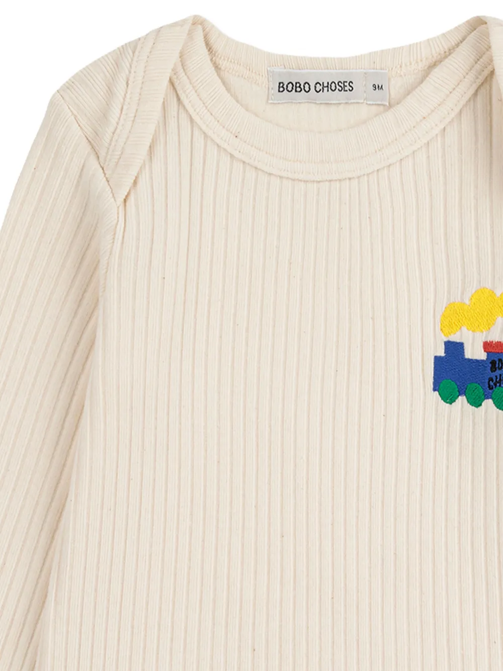 Bobo Choses Train-embroidered Top In Neutral
