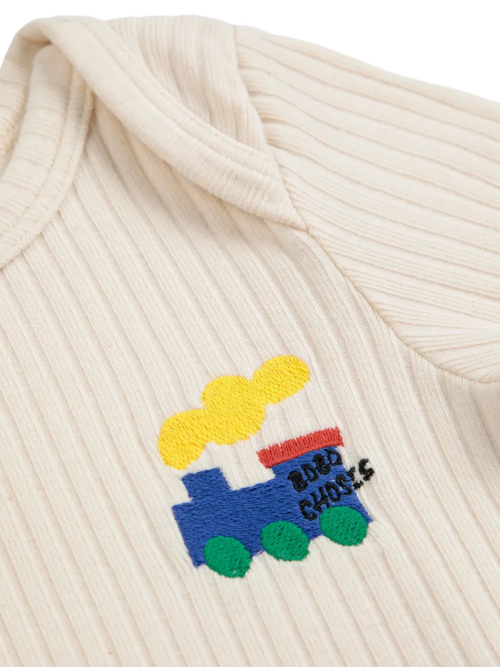 Bobo Choses Train-embroidered Top In Neutral