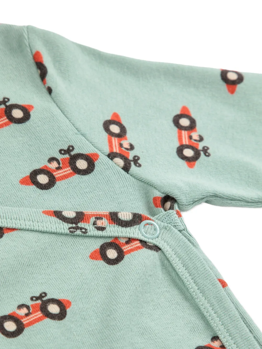 Bobo Choses Romper met race autoprint Groen