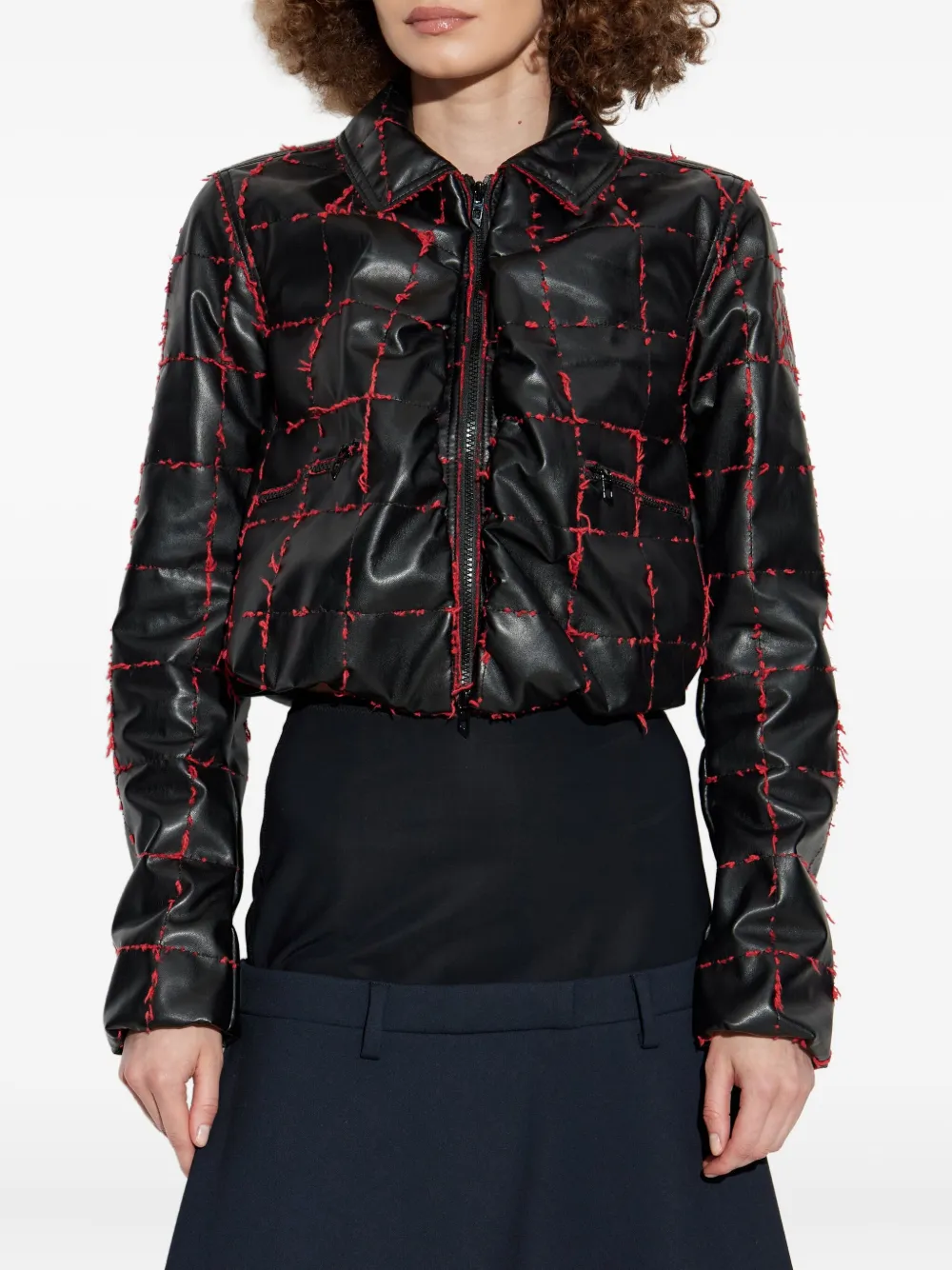 Diesel Cropped jack met stiksel Zwart