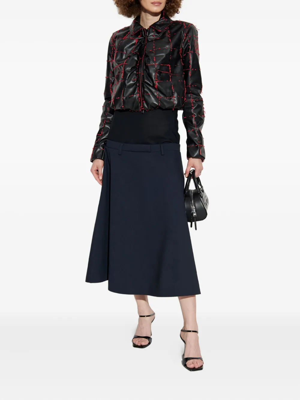 Diesel Cropped jack met stiksel Zwart