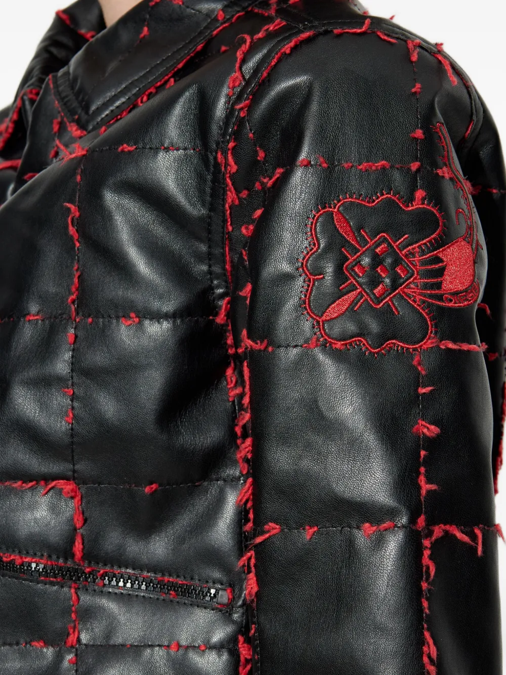 Diesel Cropped jack met stiksel Zwart