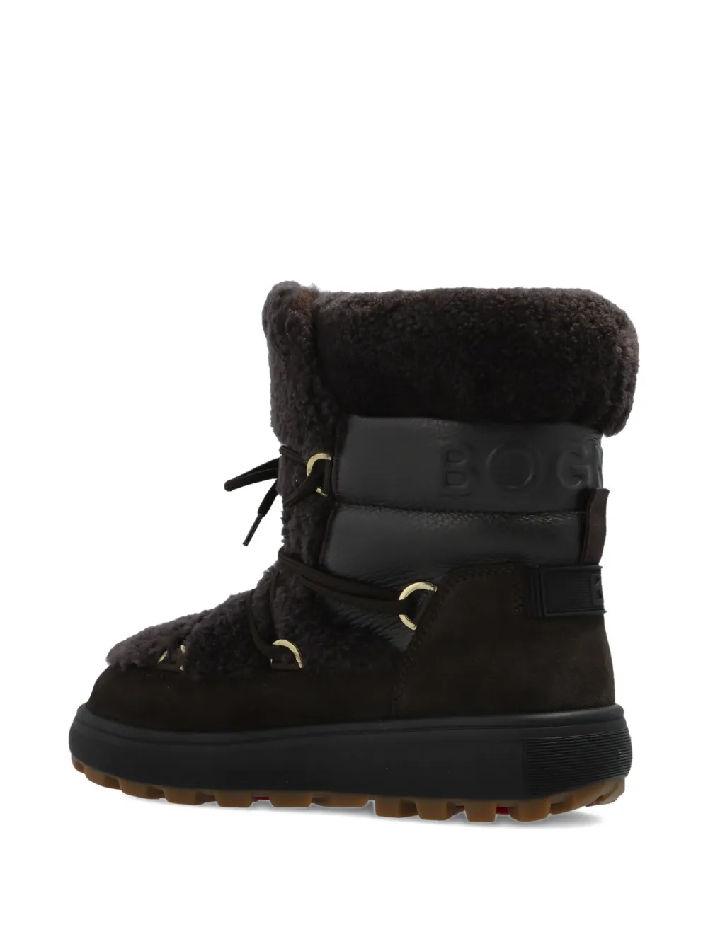 Bogner Lace-up Shearling Boots In Black
