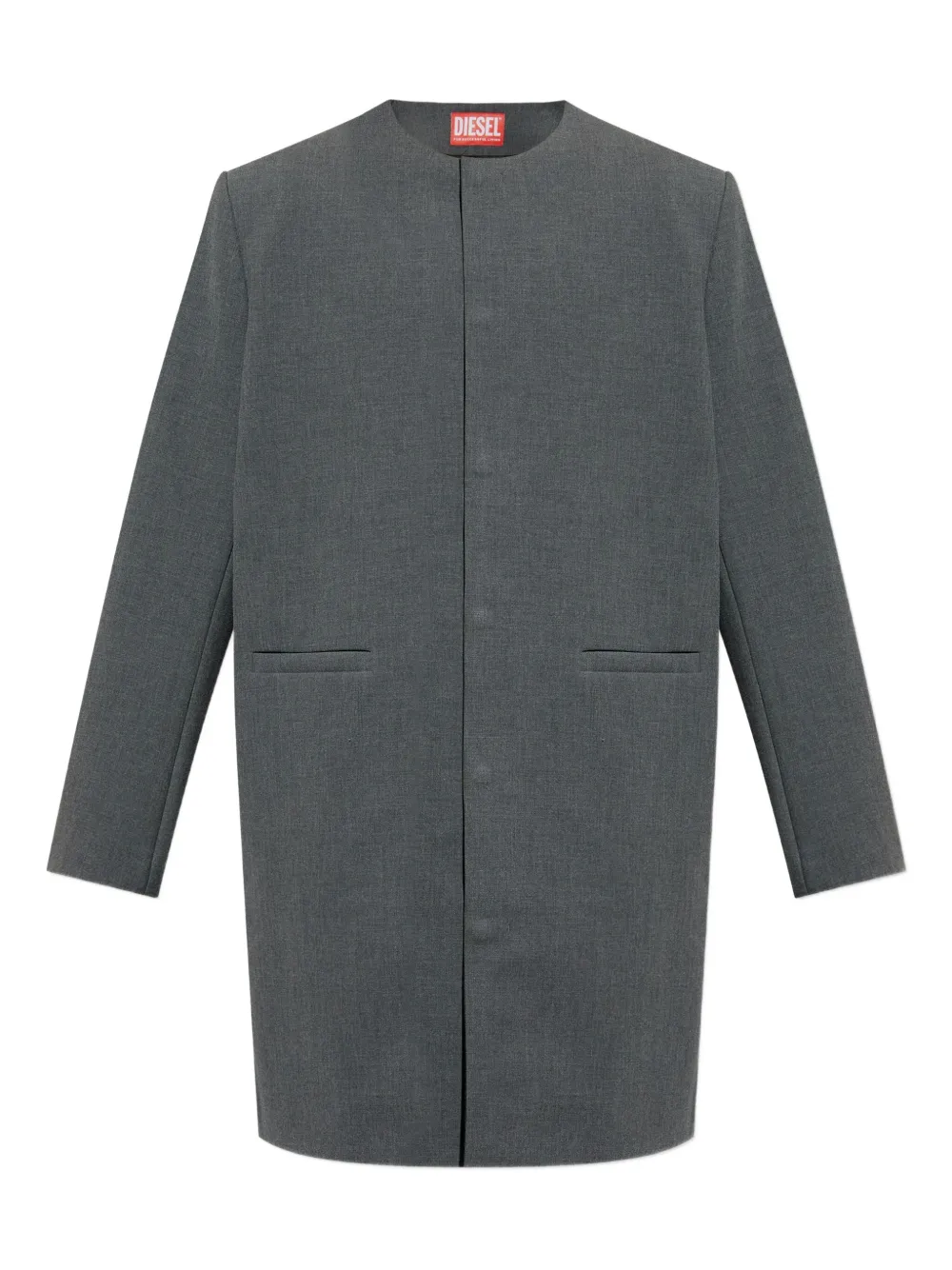 Diesel abrigo con botones sin cuello | gris | Image 1