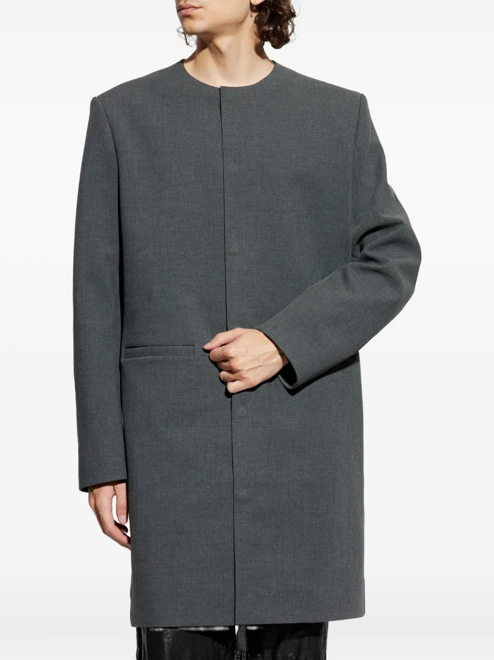 Diesel Jas met enkele rij knopen Grijs