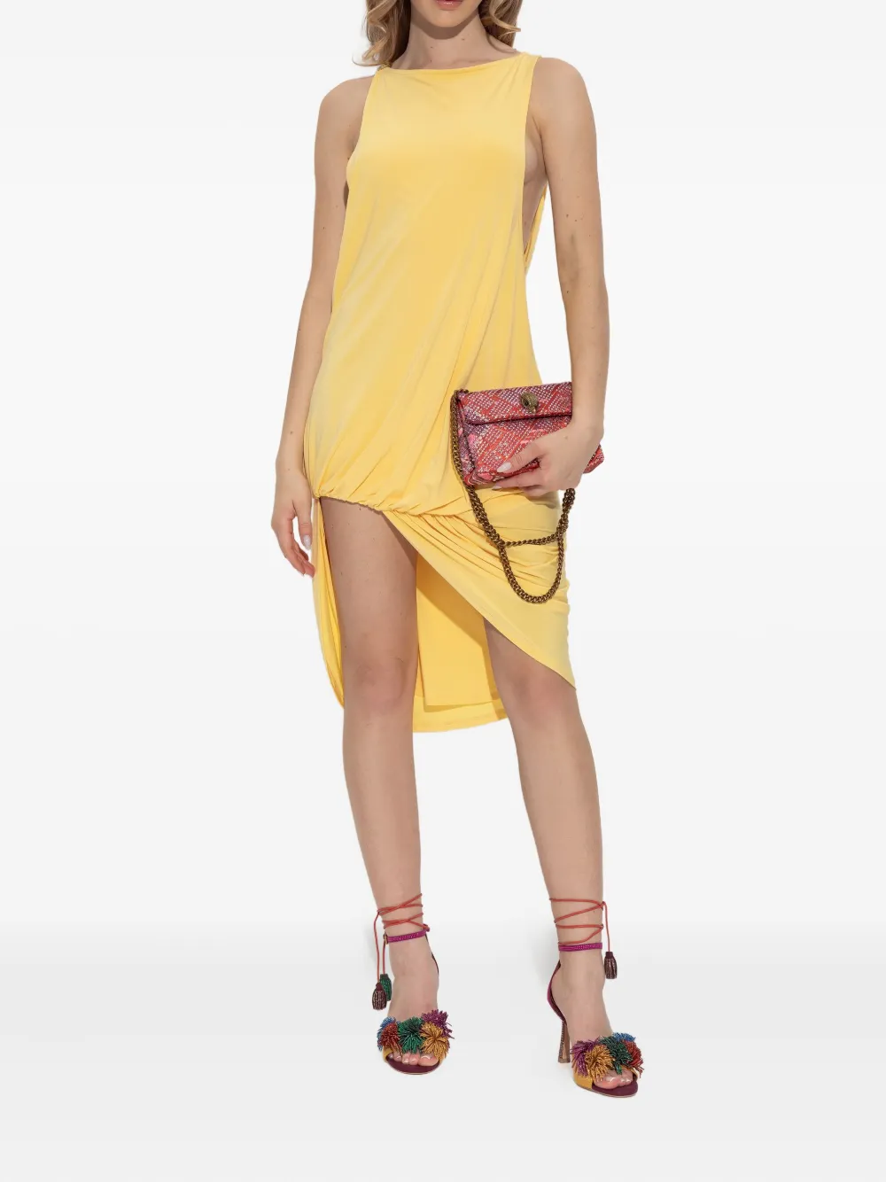 Kurt Geiger London 90mm Pom embellished ankle-tie sandals Yellow