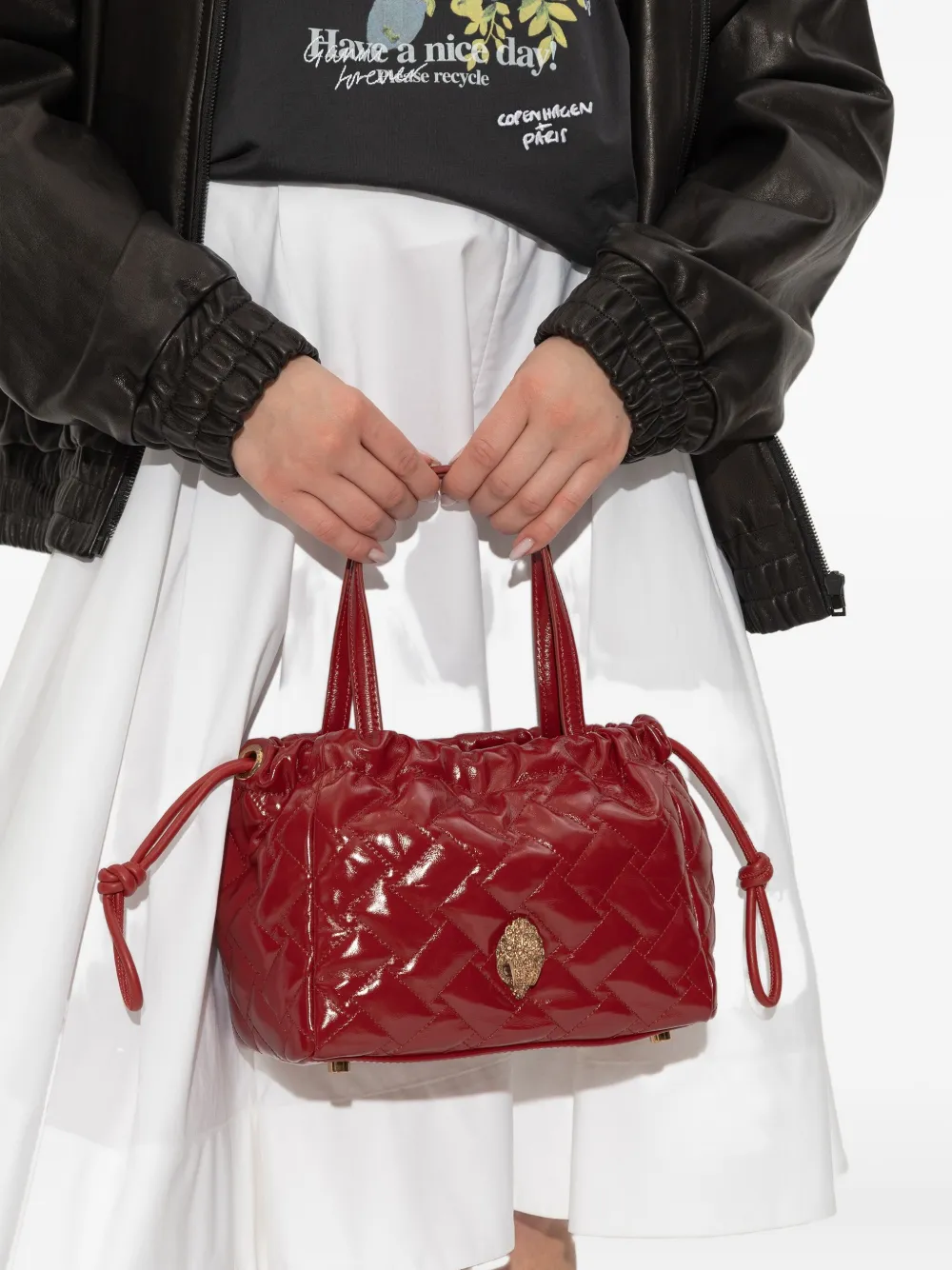 Kurt Geiger London small Kensington quilted string-detail tote bag - Rood