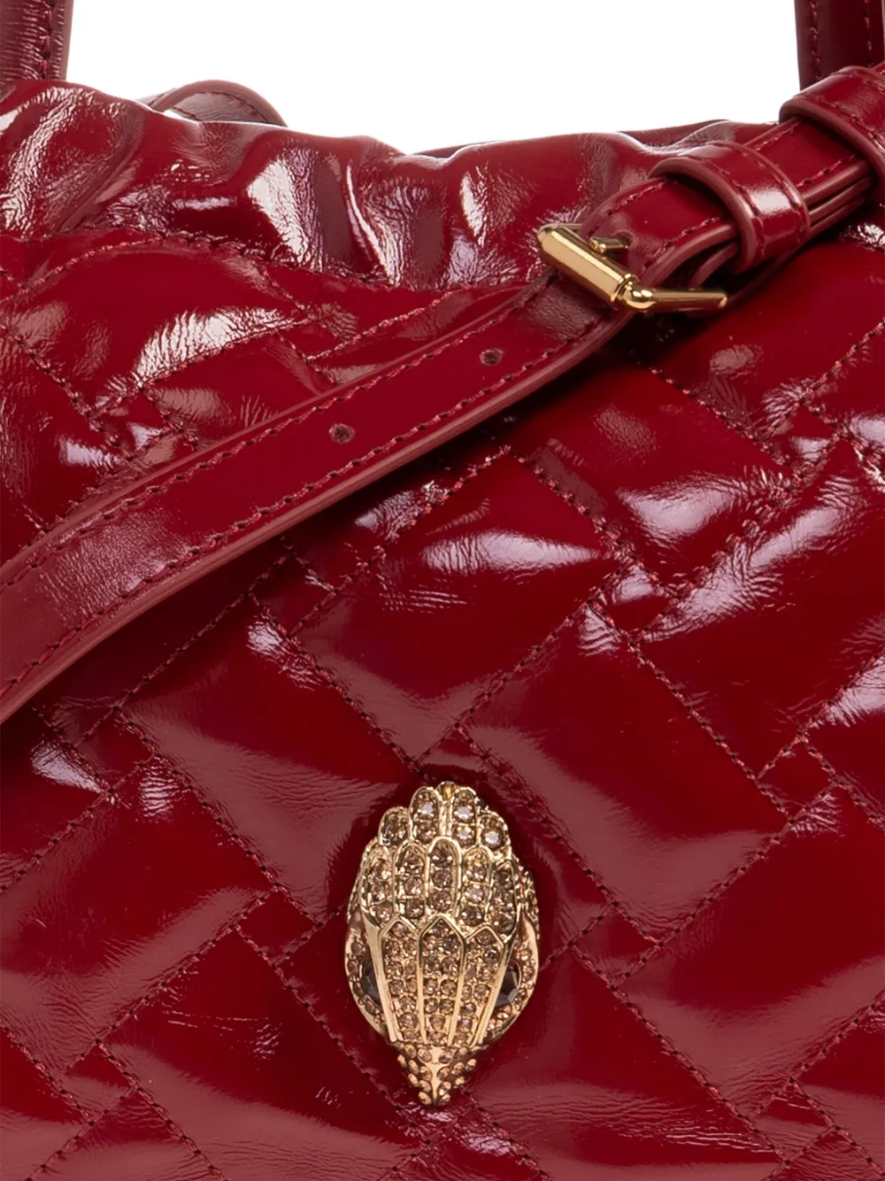 Kurt Geiger Small Kensington Quilted String-detail Tote Bag In Red