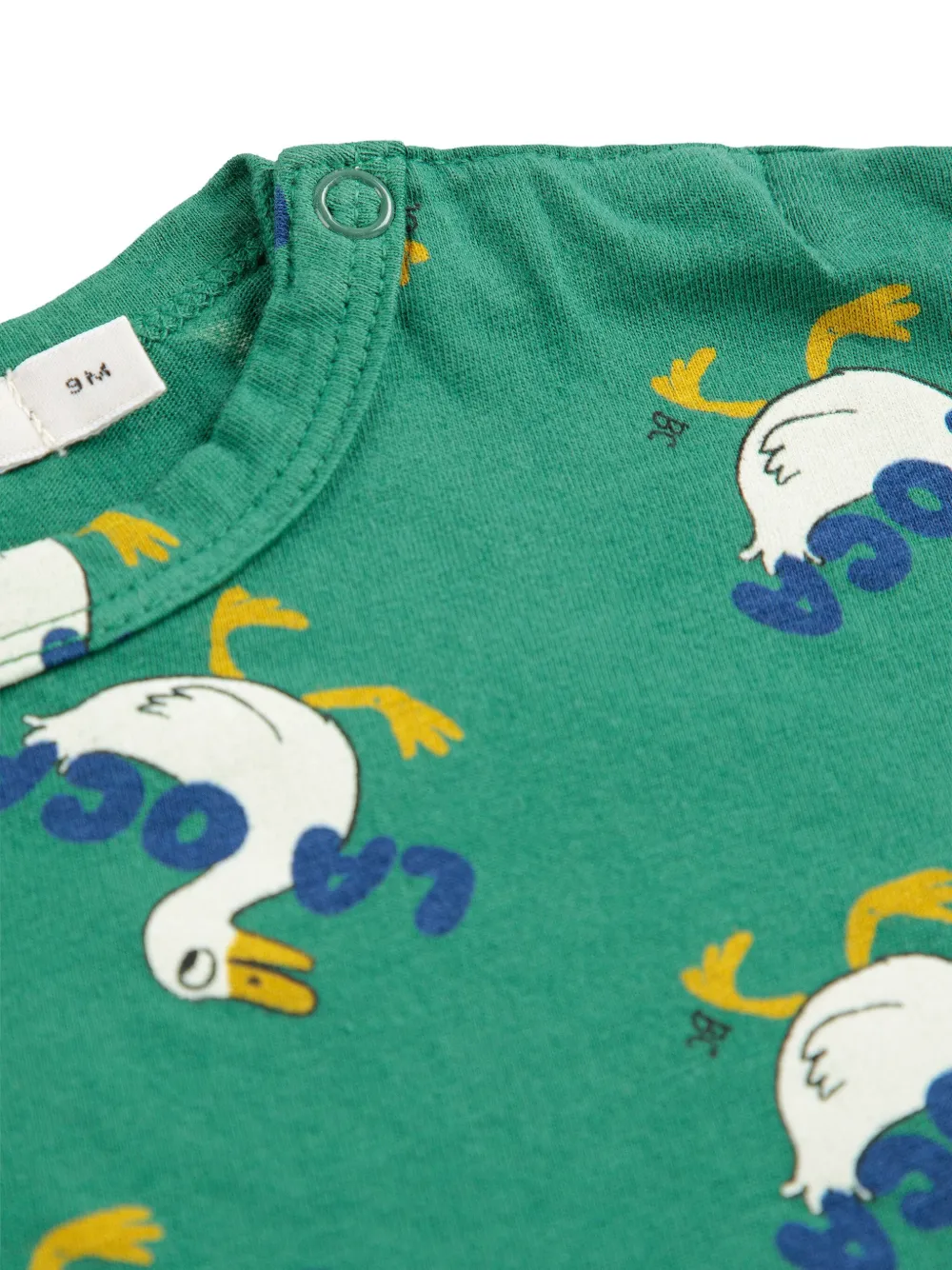 Bobo Choses Duck-print Long-sleeve Top In Green