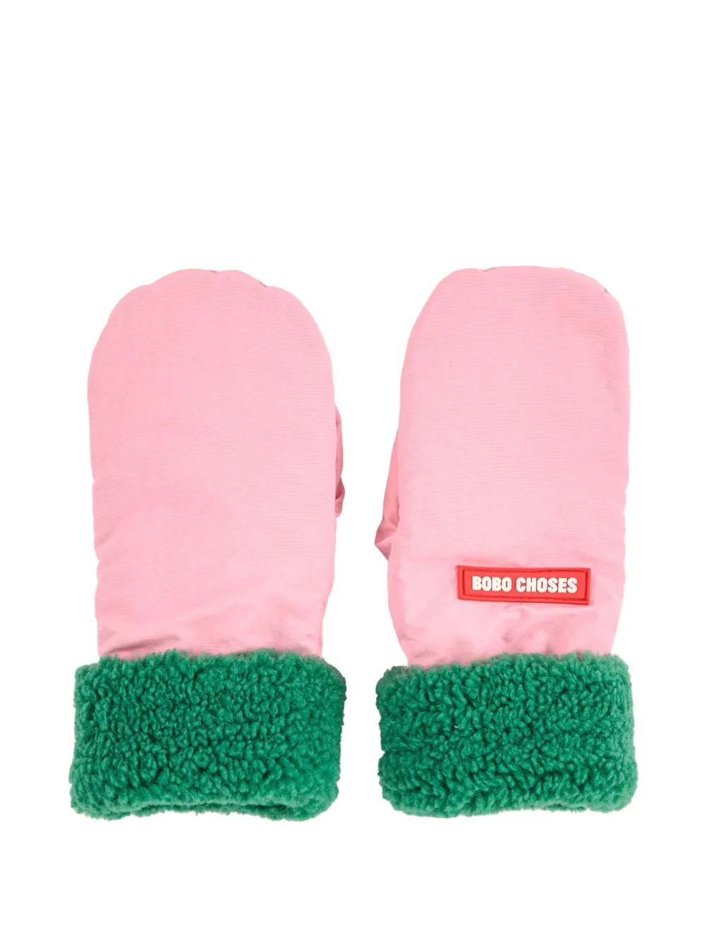 Bobo Choses Fleece-lined Mittens In Pink