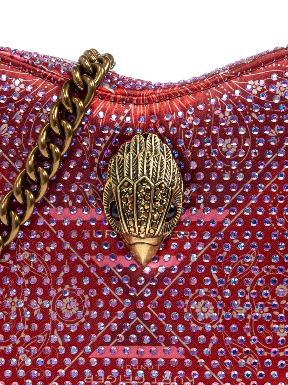 Kurt Geiger Kensington Heart Heart-shaped Crystal-embellished Tote Bag In Red