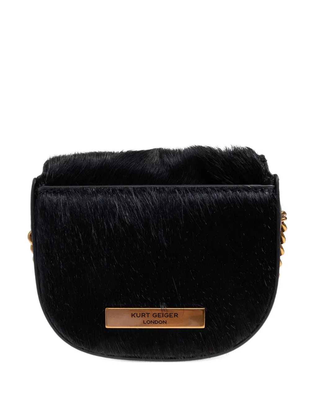 Kurt Geiger Micro Chelsea Crystal-embellished Saddle Bag In Black
