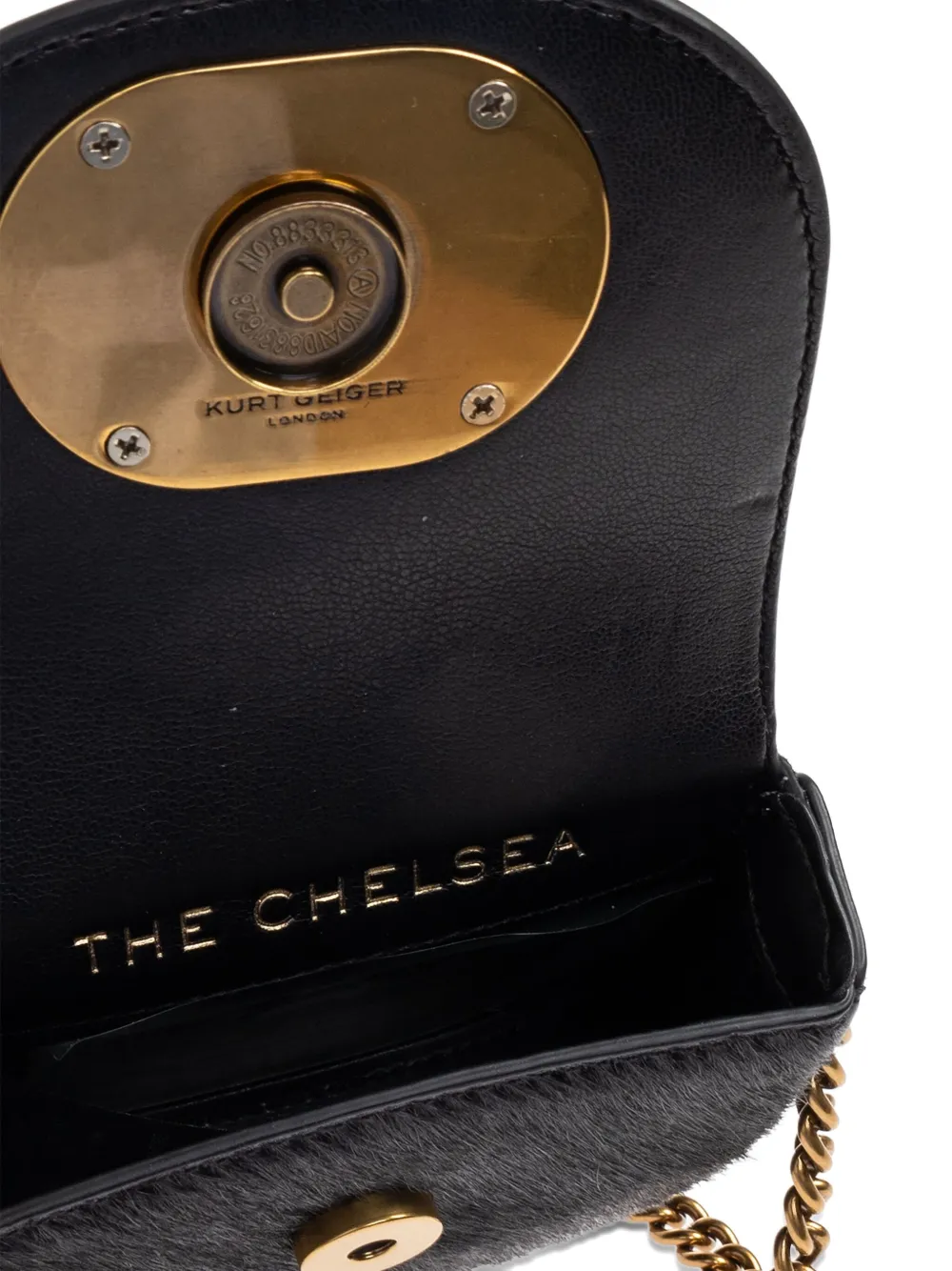 Kurt Geiger Micro Chelsea Crystal-embellished Saddle Bag In Black