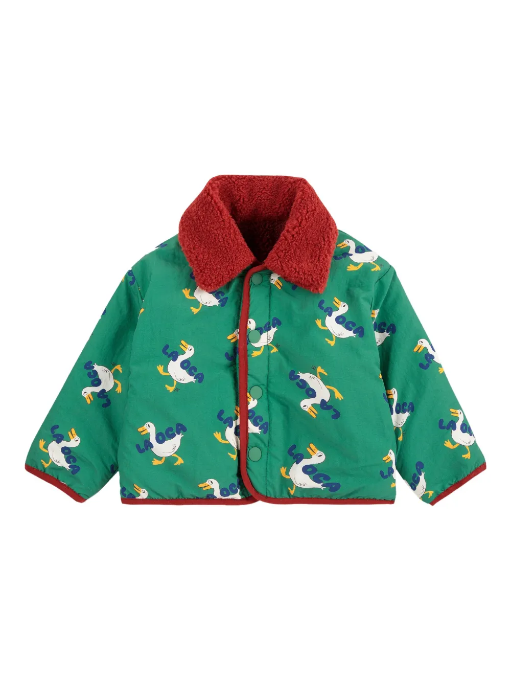 Bobo Choses duck-print fleece jacket | Green | Image 1