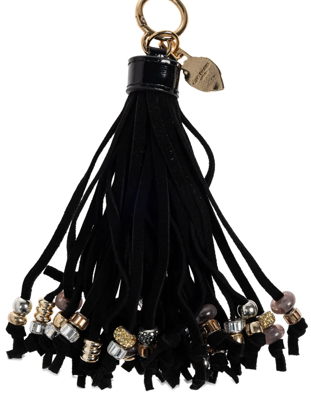 Kurt Geiger Beaded Tassel Keyring In Black