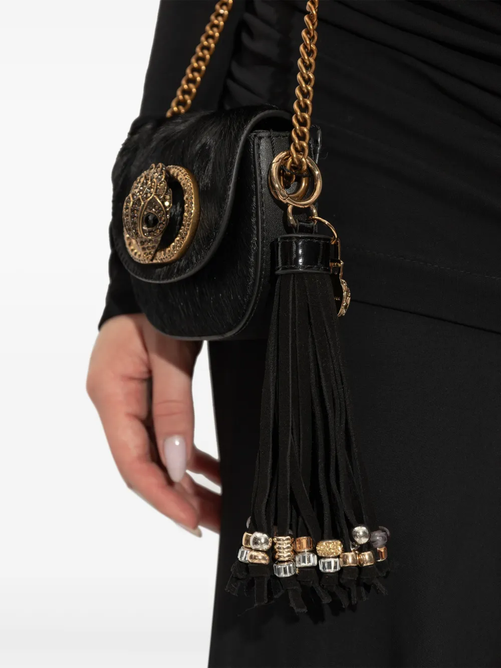 Kurt Geiger London Sleutelhanger met kwastje en kralen Zwart