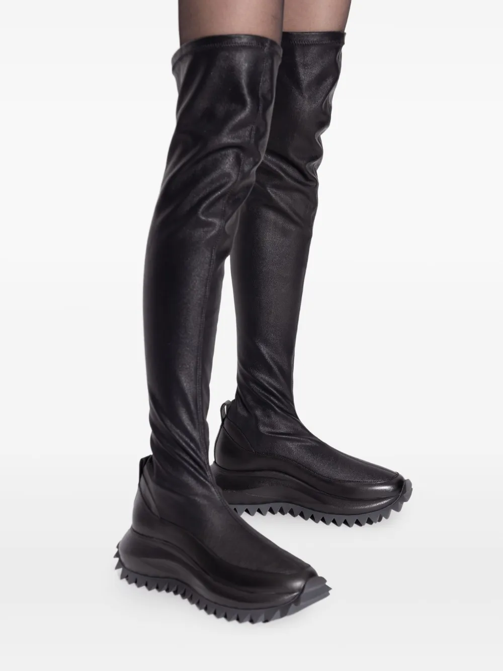Vic Matie knee-high stretch boots Black