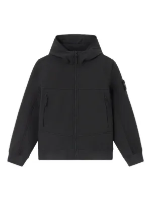 Stone Island Junior Compass-badge zip-up Jacket | Black | FARFETCH
