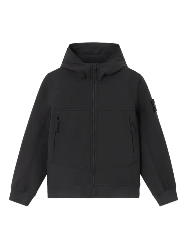 Stone Island Junior フーデッド ジャケット | ブラック | FARFETCH JP