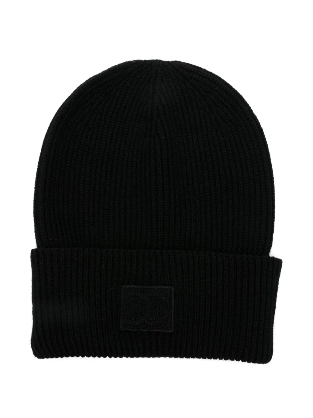 Dolce & Gabbana Ribbed Wool Beanie Hat In Black