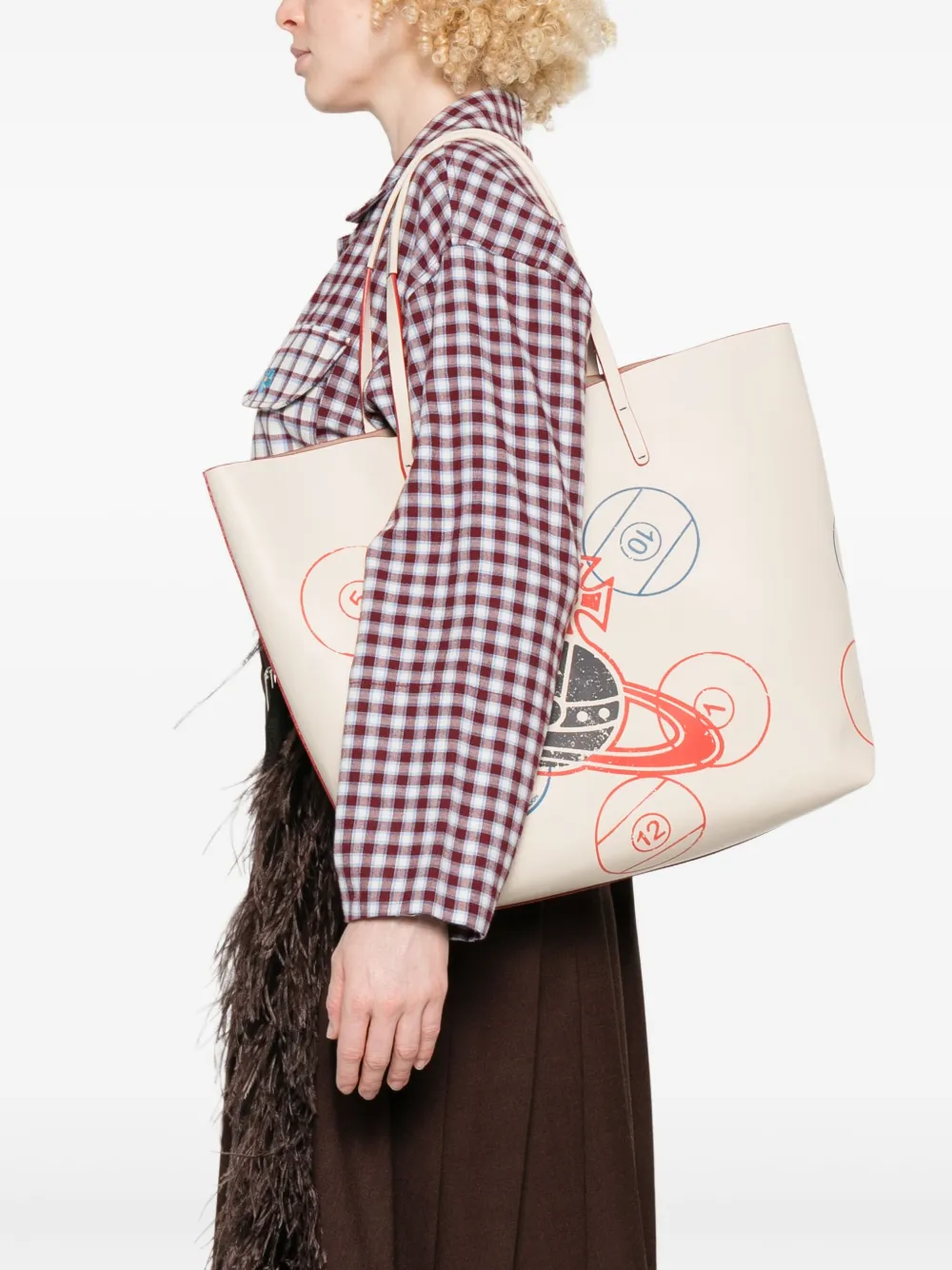 Vivienne Westwood large Studio Orb-motif tote bag - Beige