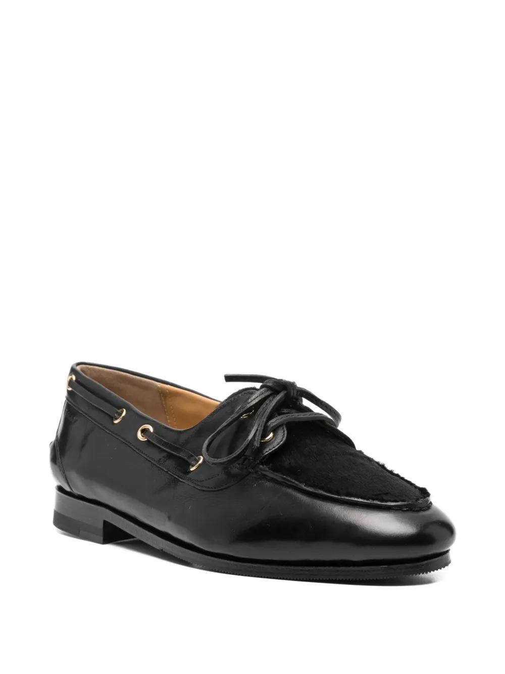 Bally leather lace-up loafers Black