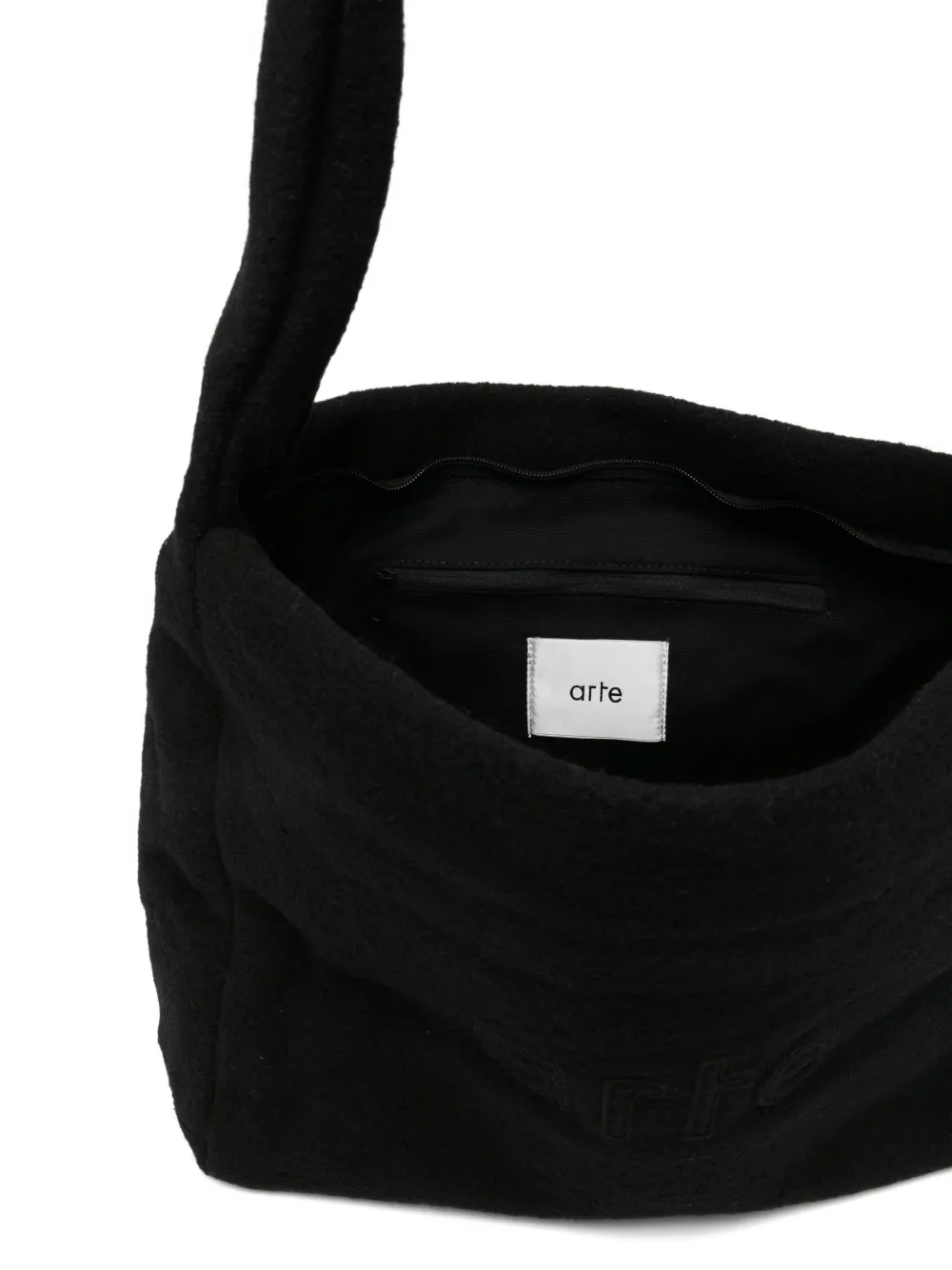 Arte Antwerp Embroidered-logo Shouder Bag In Black
