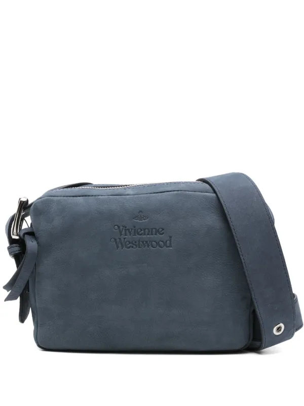 Vivienne Westwood ネイビー レザー ショルダーバッグ Vivienne Westwood レザーショルダーバッグ | ブルー | FARFETCH JP