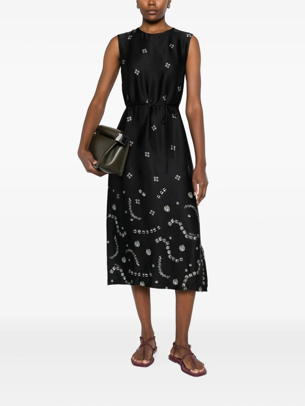 Ottod'Ame Jurk met print - Zwart