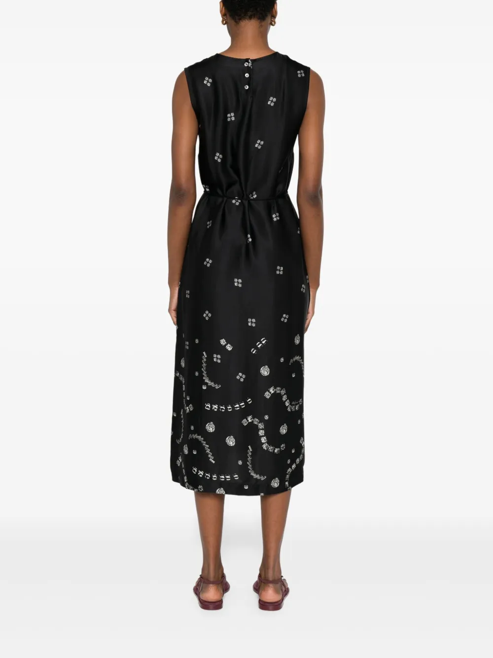 Ottod'Ame Jurk met print Zwart