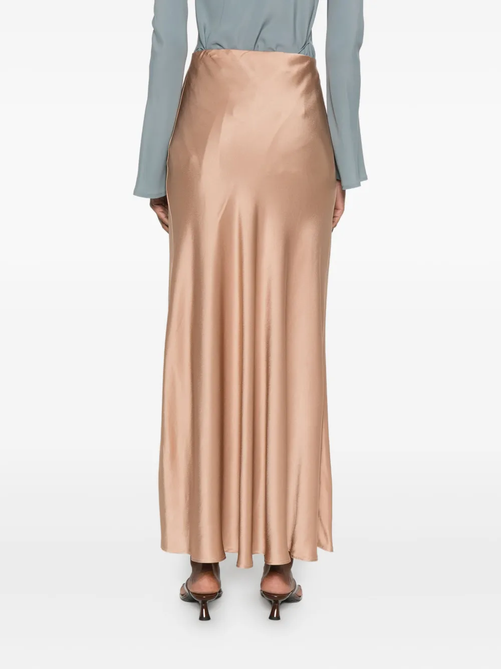 Ottod'ame Bias-cut Satin Skirt In Pink