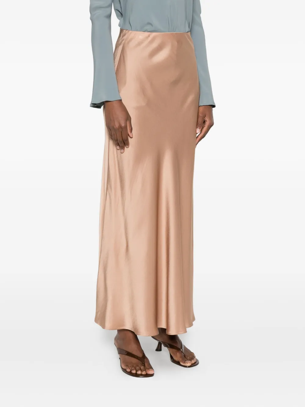 Ottod'ame Bias-cut Satin Skirt In Pink