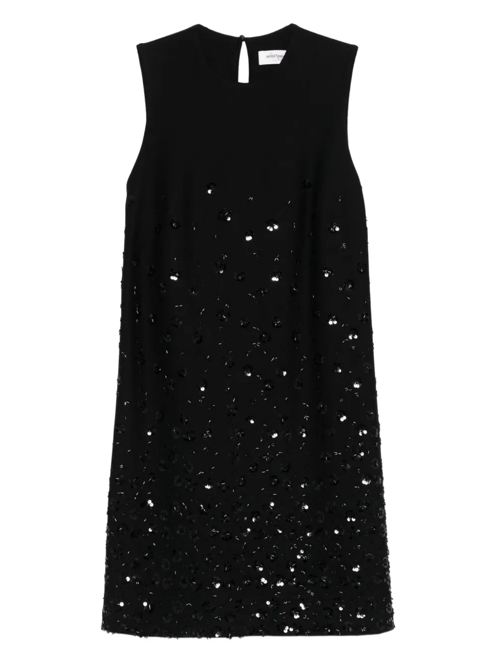 Ottod'Ame Abito smanicato con paillettes - Nero