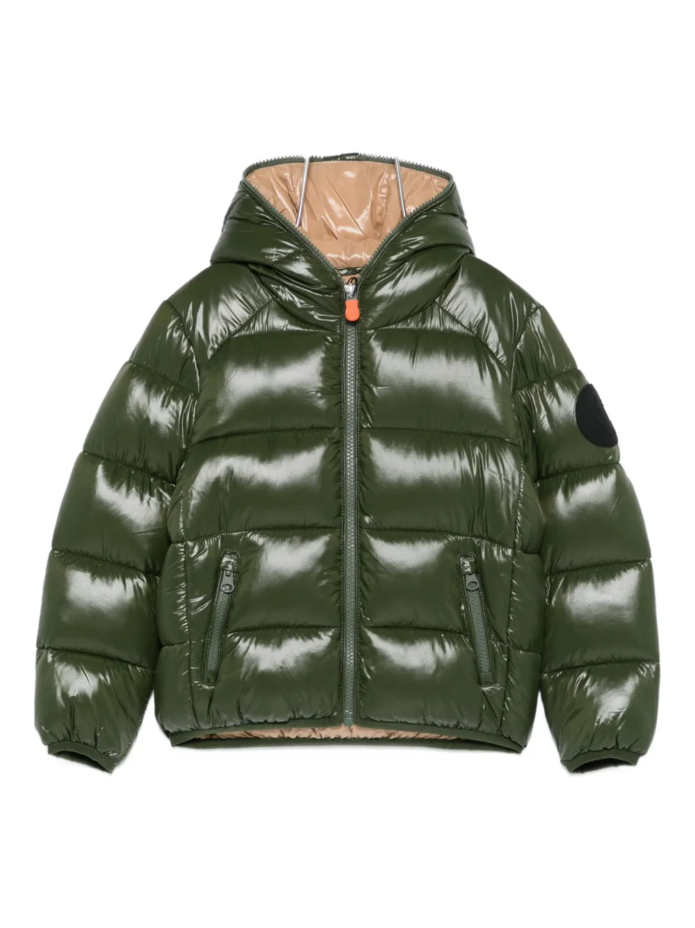 Save The Duck Logo-patch Padded Jacket In Green