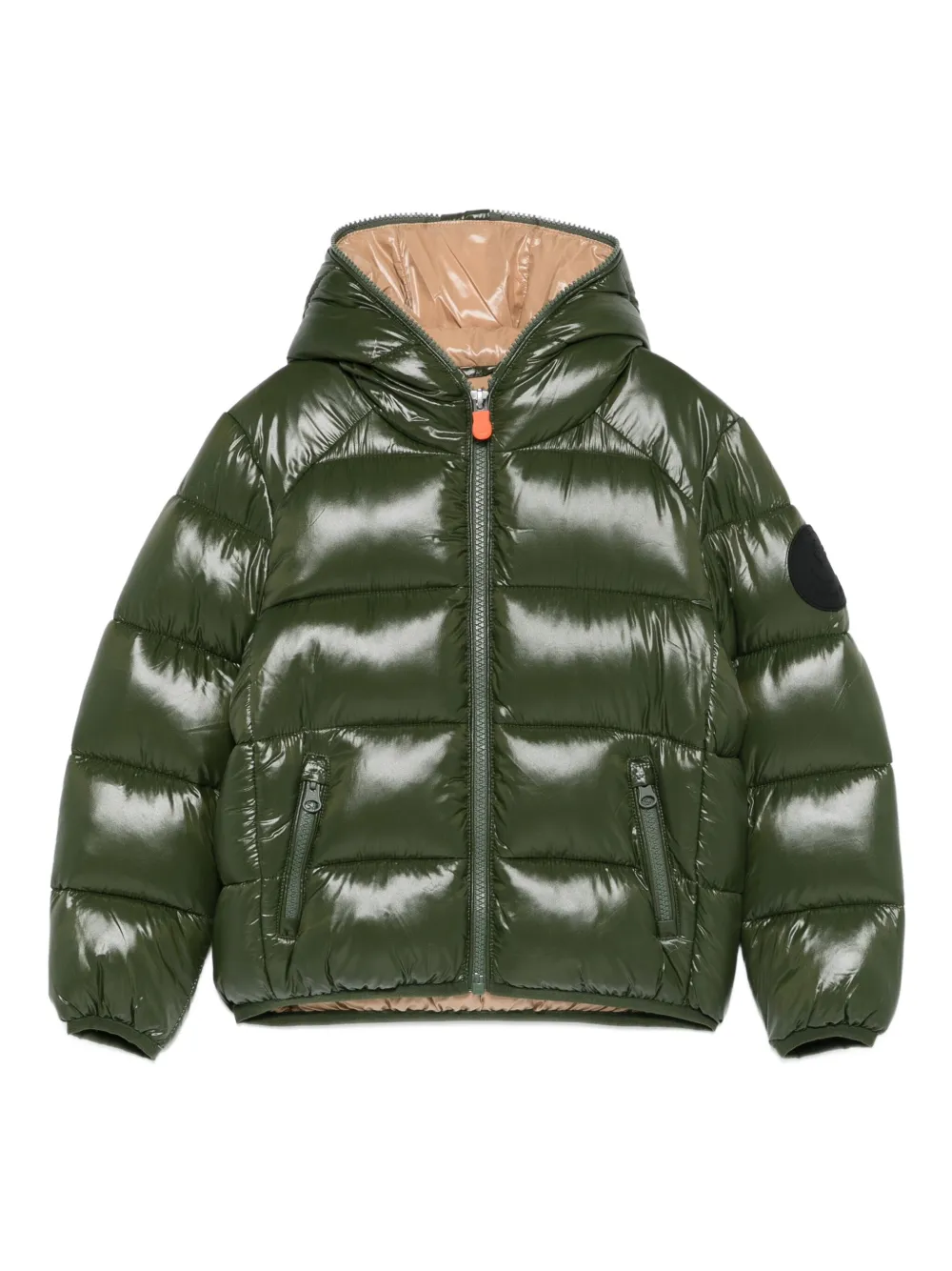 Save The Duck Kids logo-patch padded jacket | Green | Image 1
