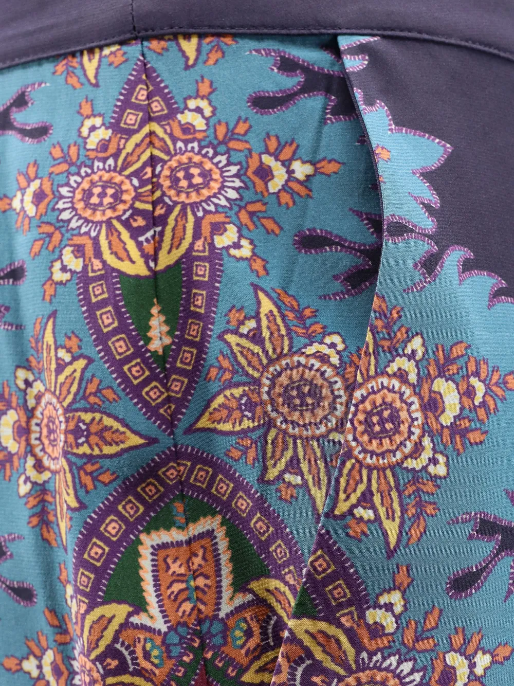 ETRO Broek met paisley-print en zijvlak Blauw