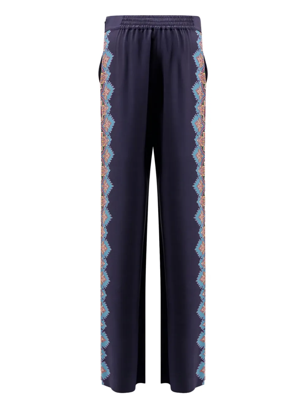 ETRO Broek met paisley-print en zijvlak Blauw